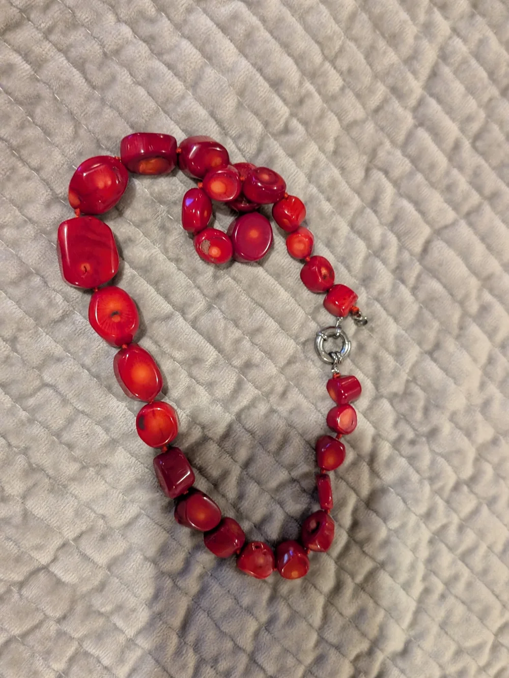 Natural genuine Red Coral Necklace - Picture 2 of 6
